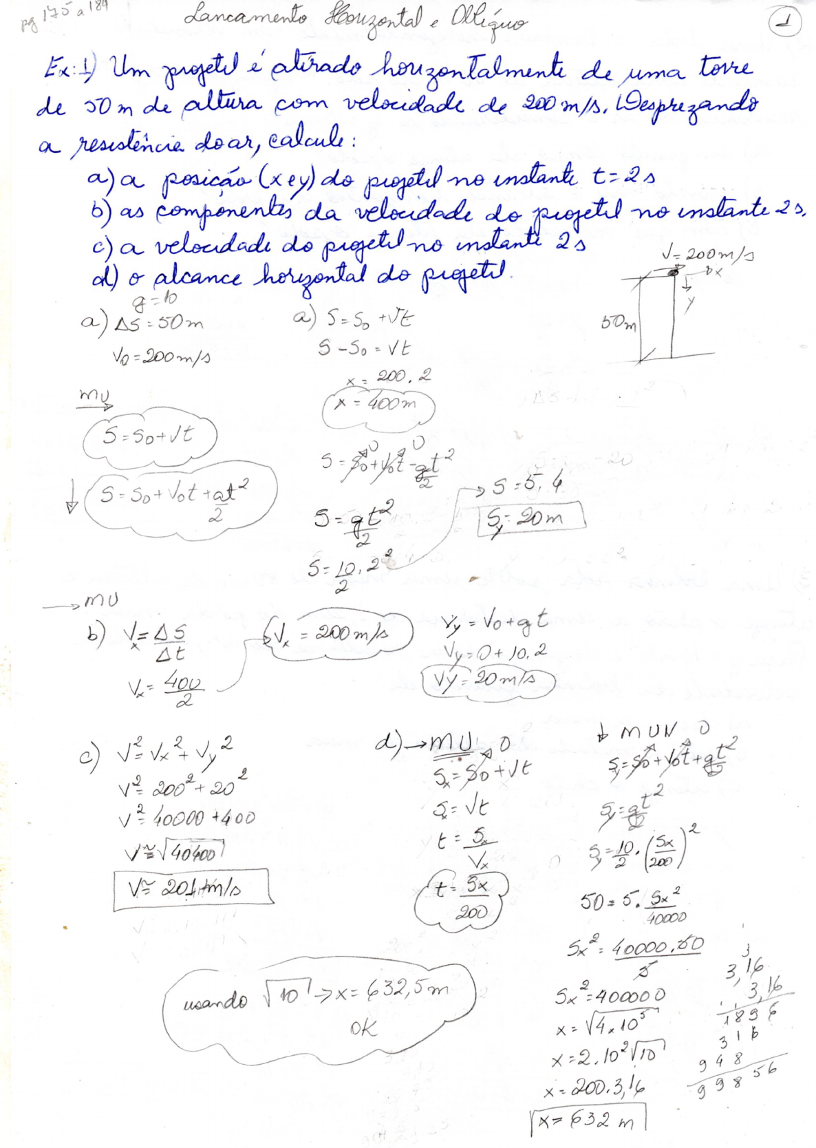 Exercícios de vestibulares resolvidos sobre lançamento oblíquo – Física e  Vestibular
