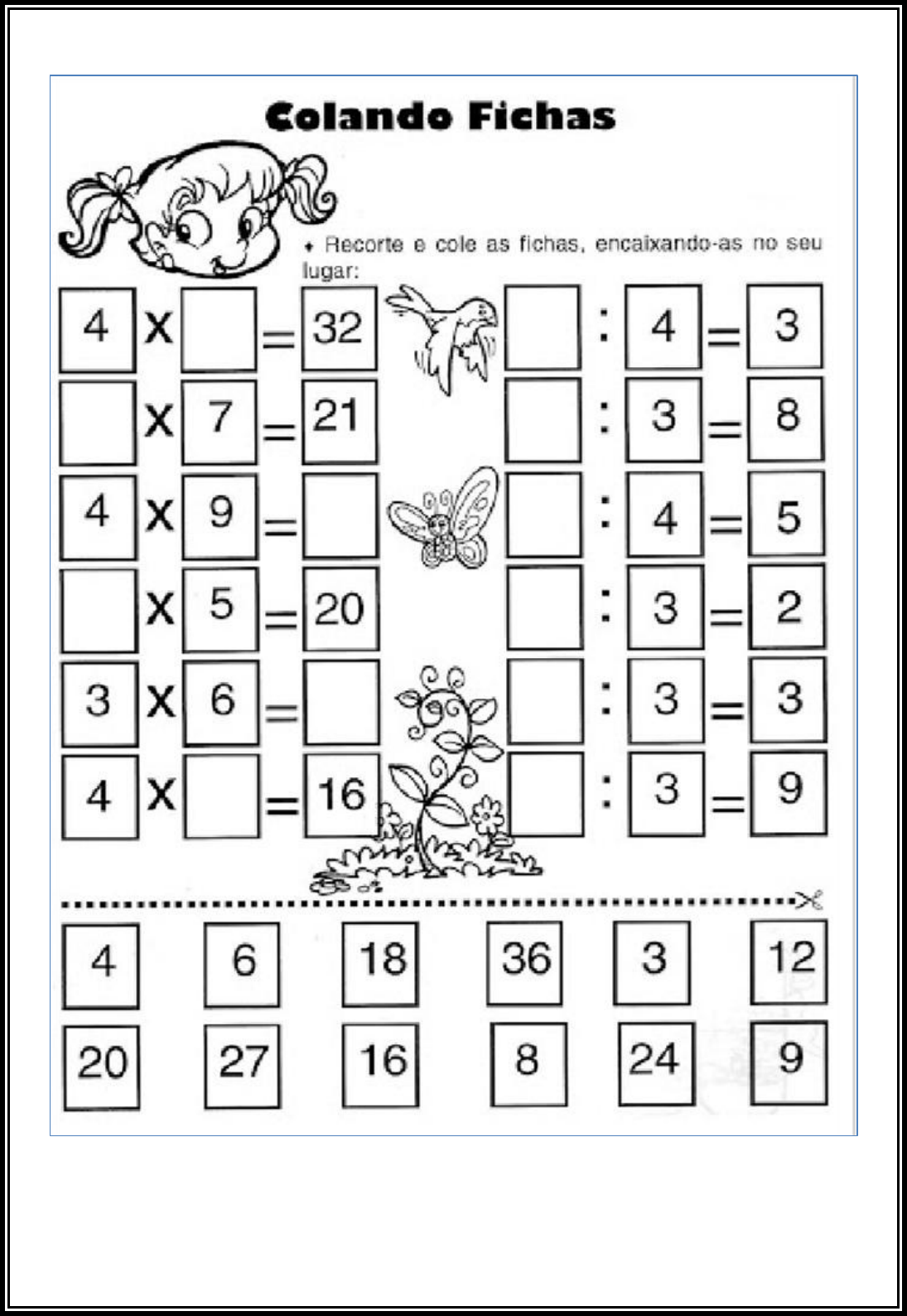 ATIVIDADES DE MATEMÁTICA PARA O 3º ANO