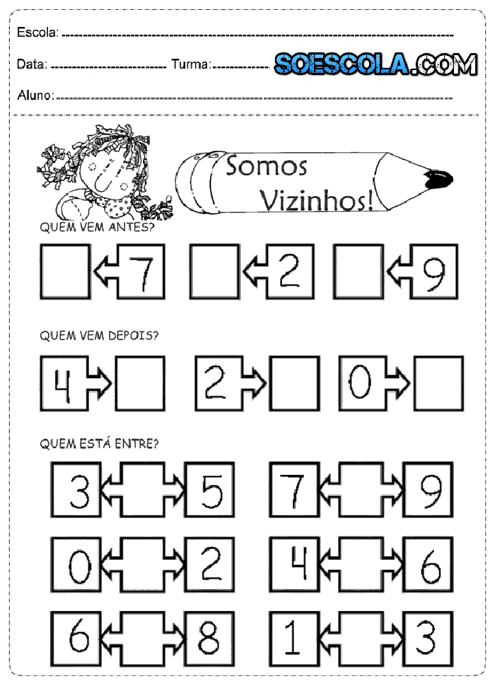 Atividades de Matemática para o 1º Ano para Imprimir