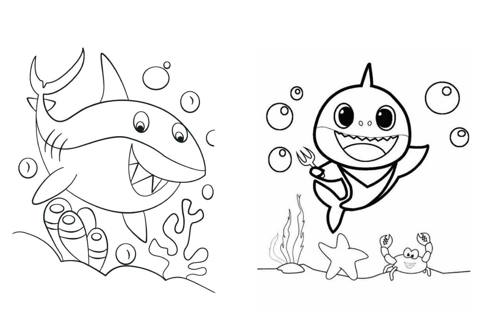 Desenhos de Baby Shark para Imprimir e Colorir