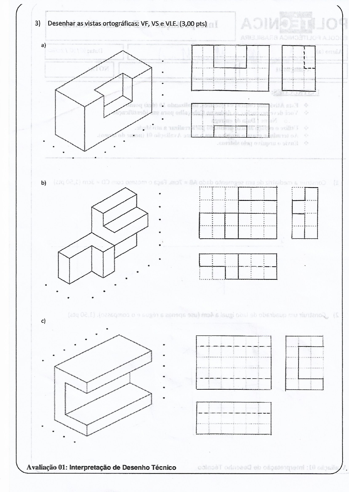 Avaliação Final Interpretação De Desenho Tecnico Leitura E Interpretação De Desenhos 9601