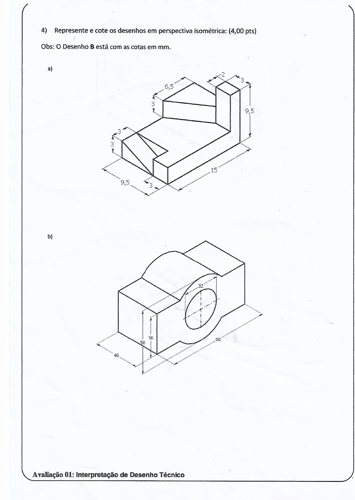 Avaliação Final Interpretação De Desenho Tecnico Leitura E Interpretação De Desenhos 0925