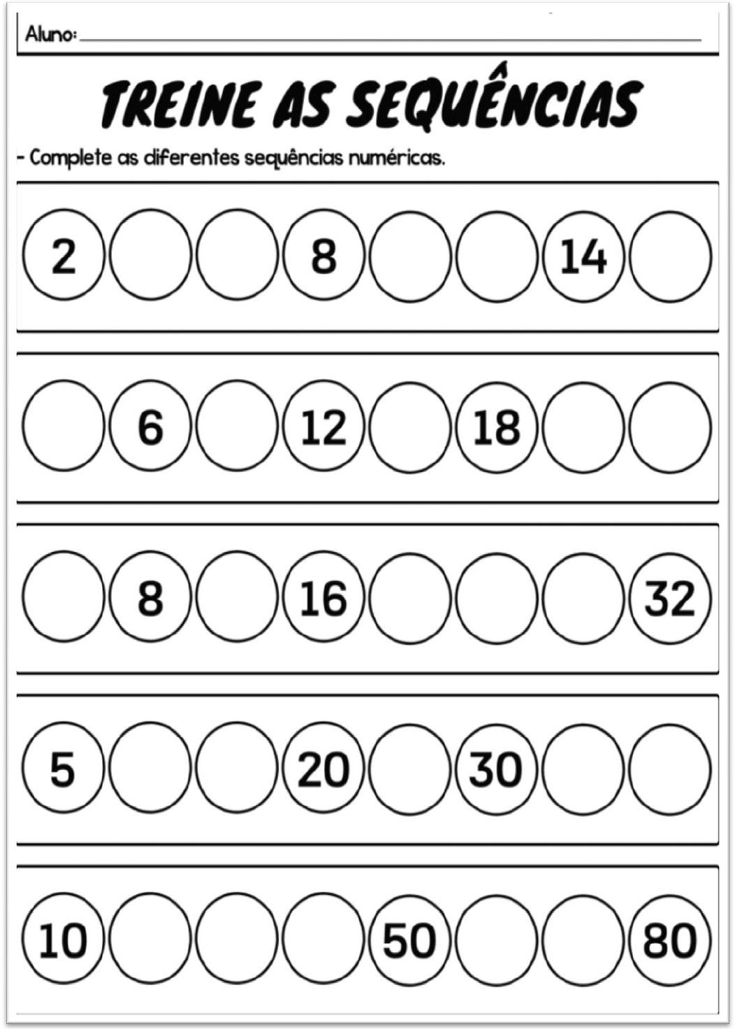 Exercicios De Sequencia Numerica - HerbsEdu