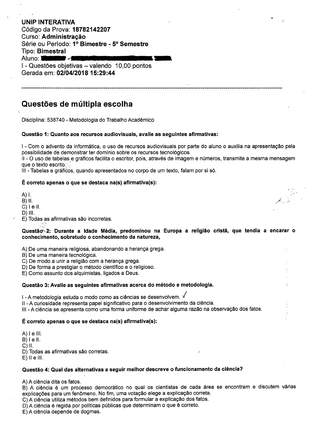 Metodologia do Trabalho Acadêmico Unip Interativa Metodologia do