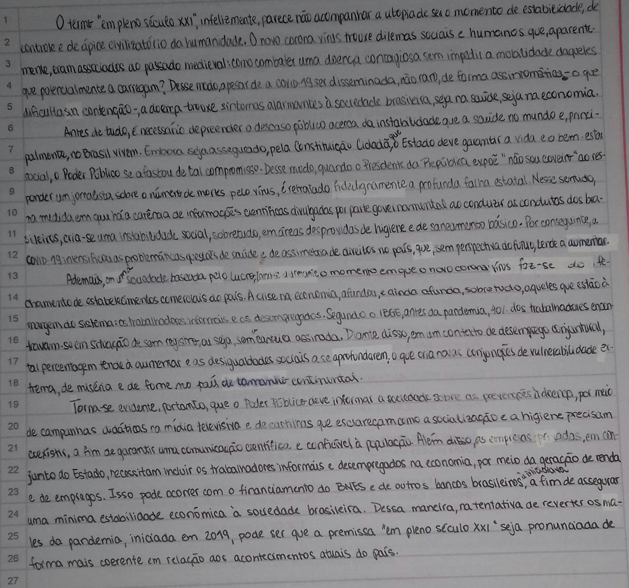 Exemplo De Redação Sobre Covid-19