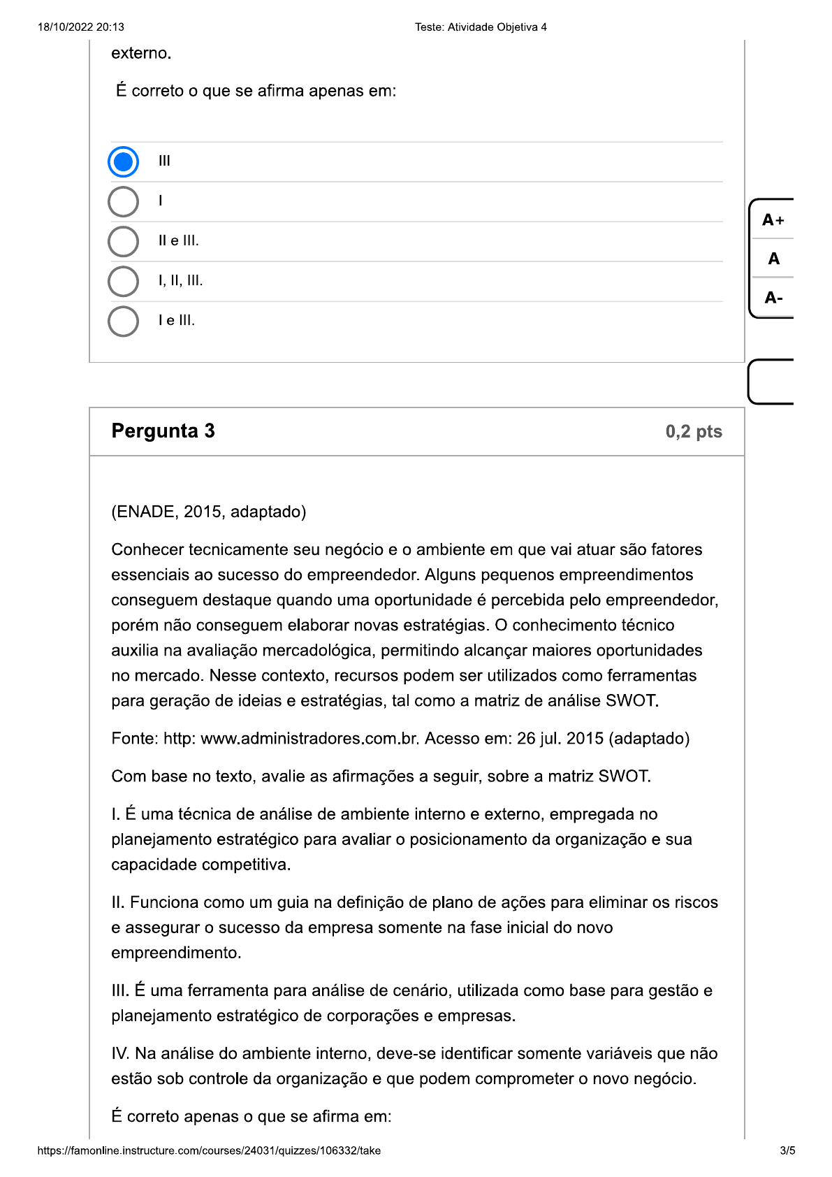 Atividade Objetiva 4 - Empreendedorismo - Empreendedorismo