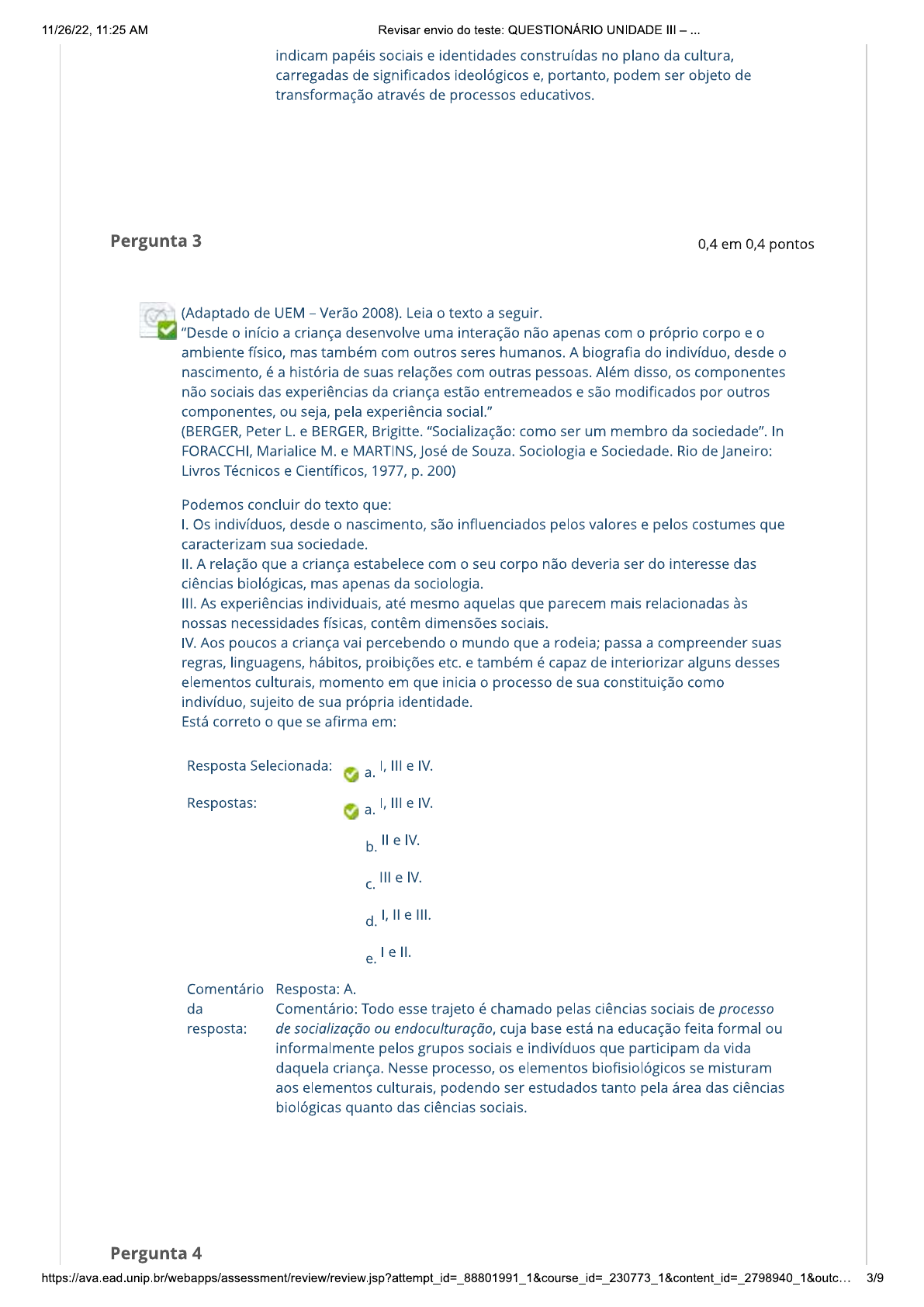 RELAÇÕES ÉTNICO-RACIAIS E AFRODESCENDÊNCIA (OPTATIVA) - QUESTIONÁRIO ...