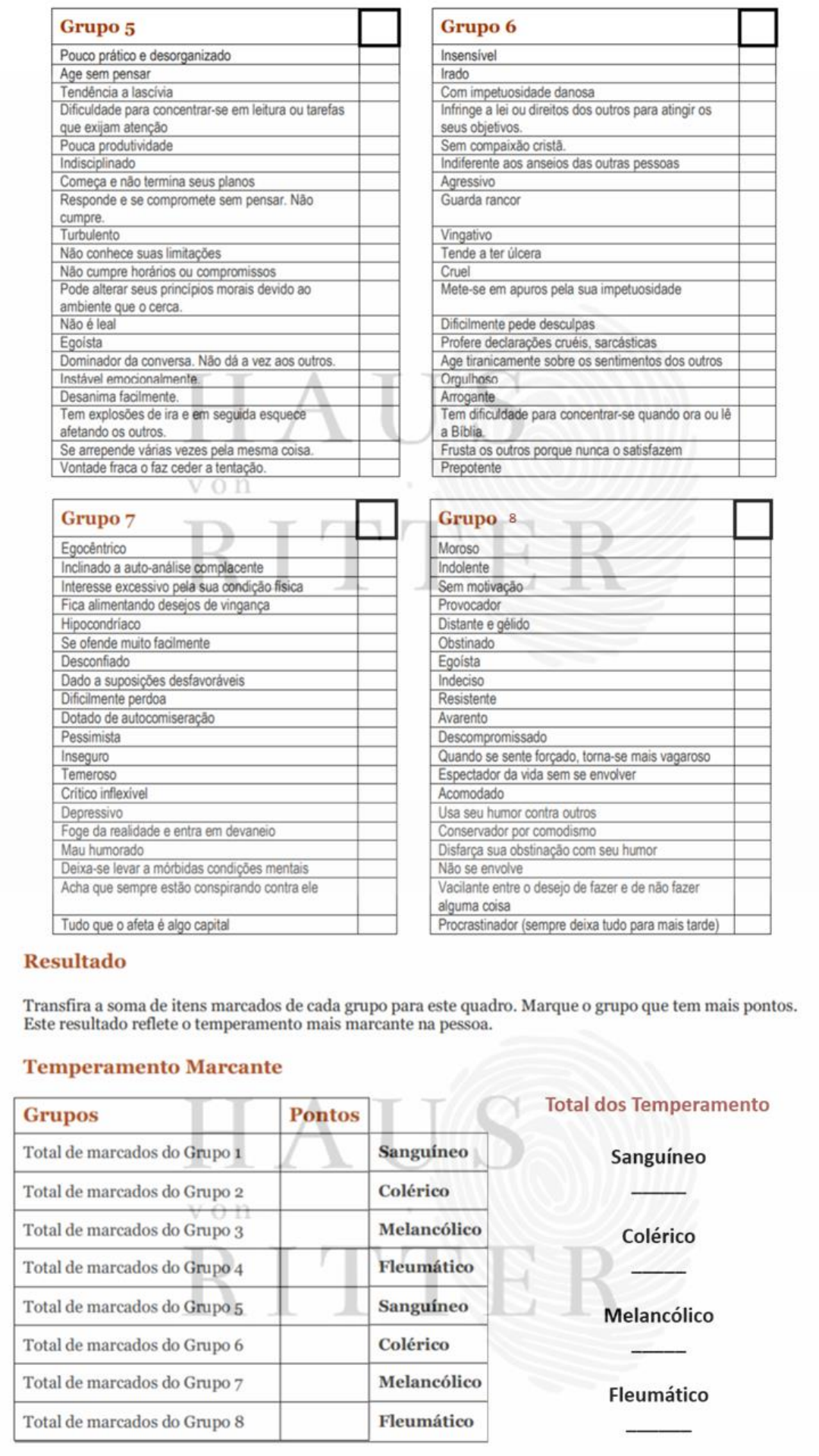 Dicas - teste de temperamento