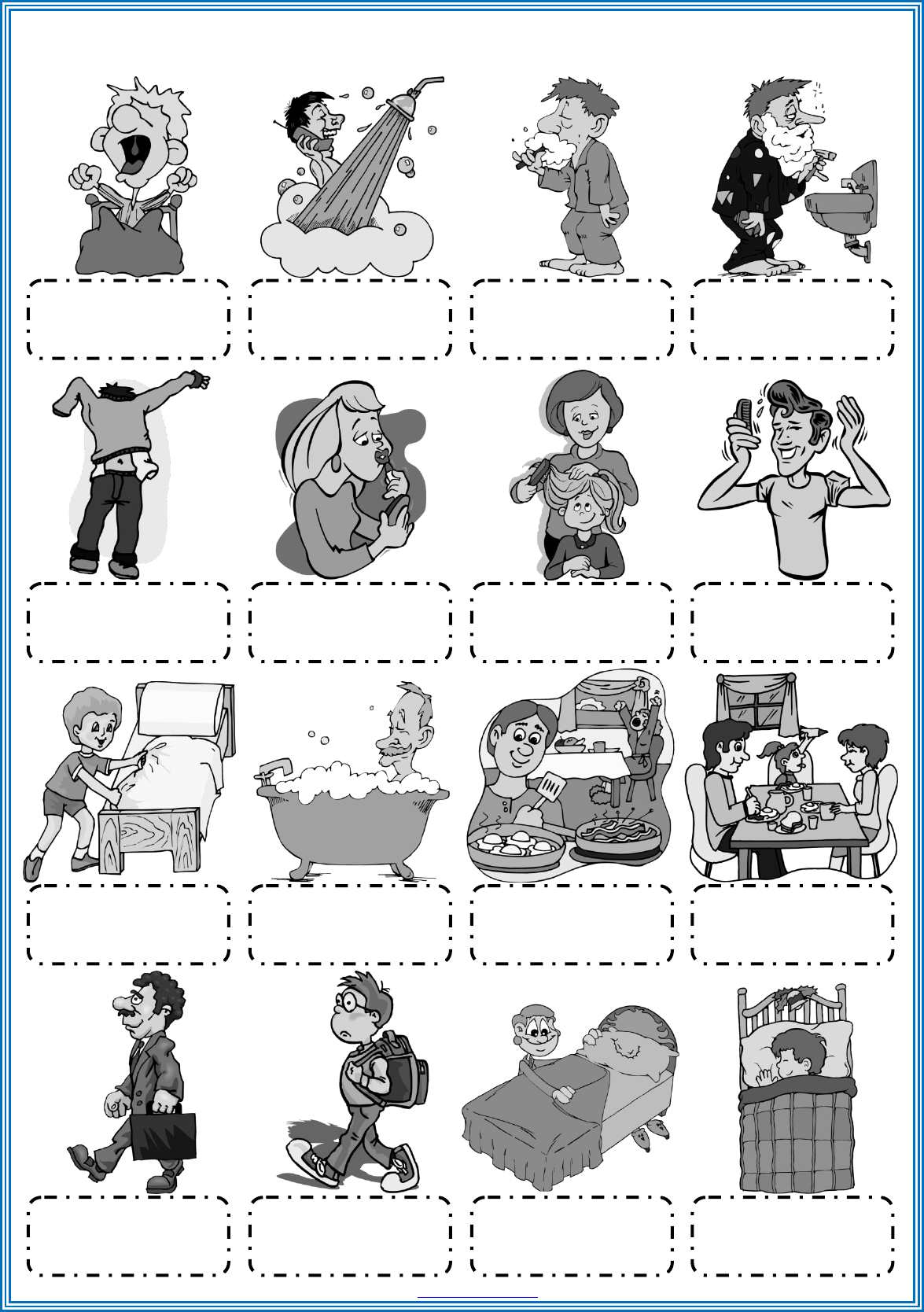 daily routines vocabulary esl picture dictionary worksheets for kids ...