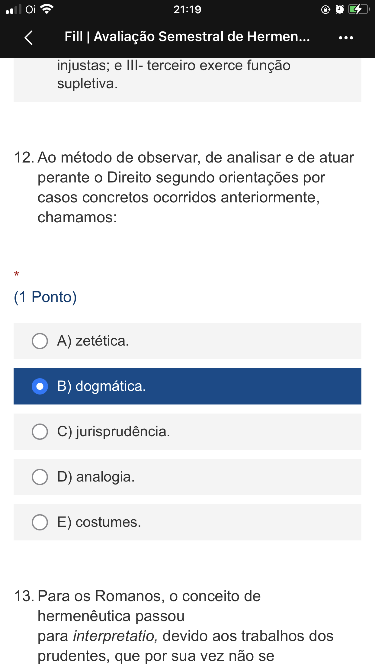 Questão - Direito Processual Civil I