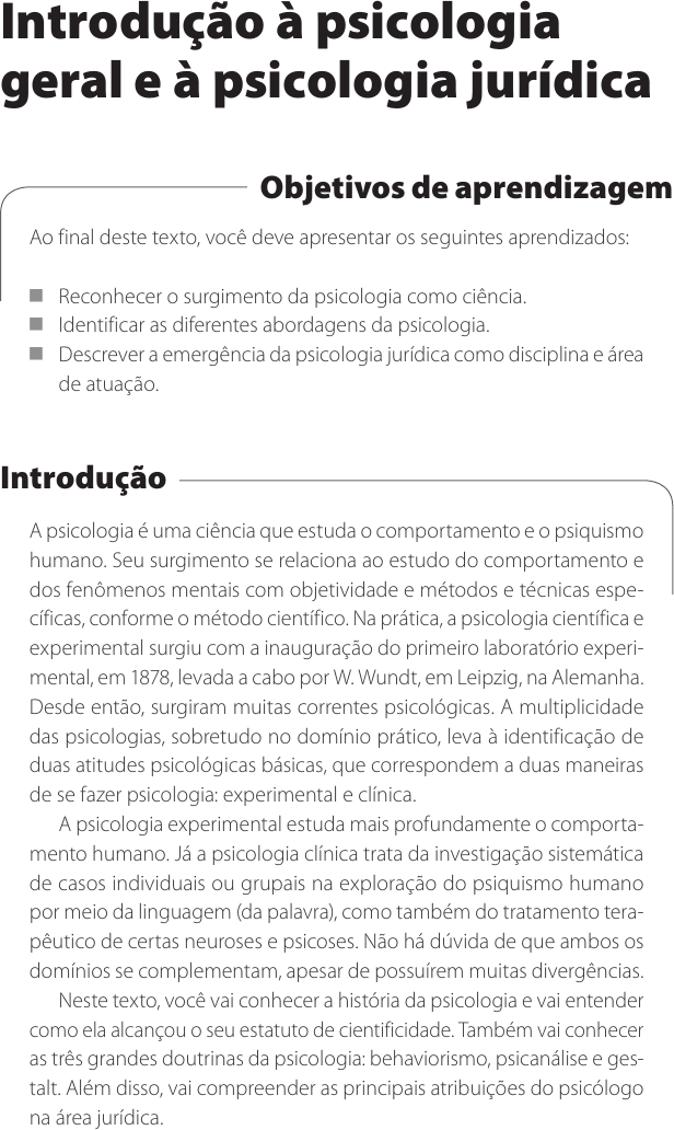 Psicologia Jurídica - Conceitos Iniciais, PDF, Psicologia