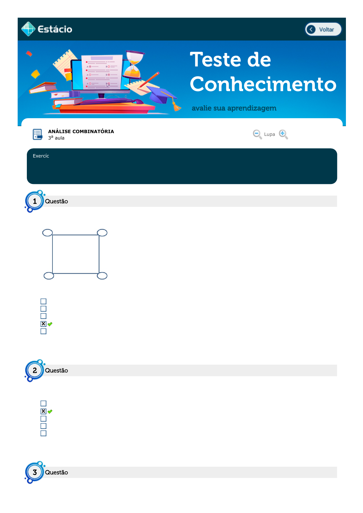 Gincana do conhecimento Simulado 2 , analise combinatoria