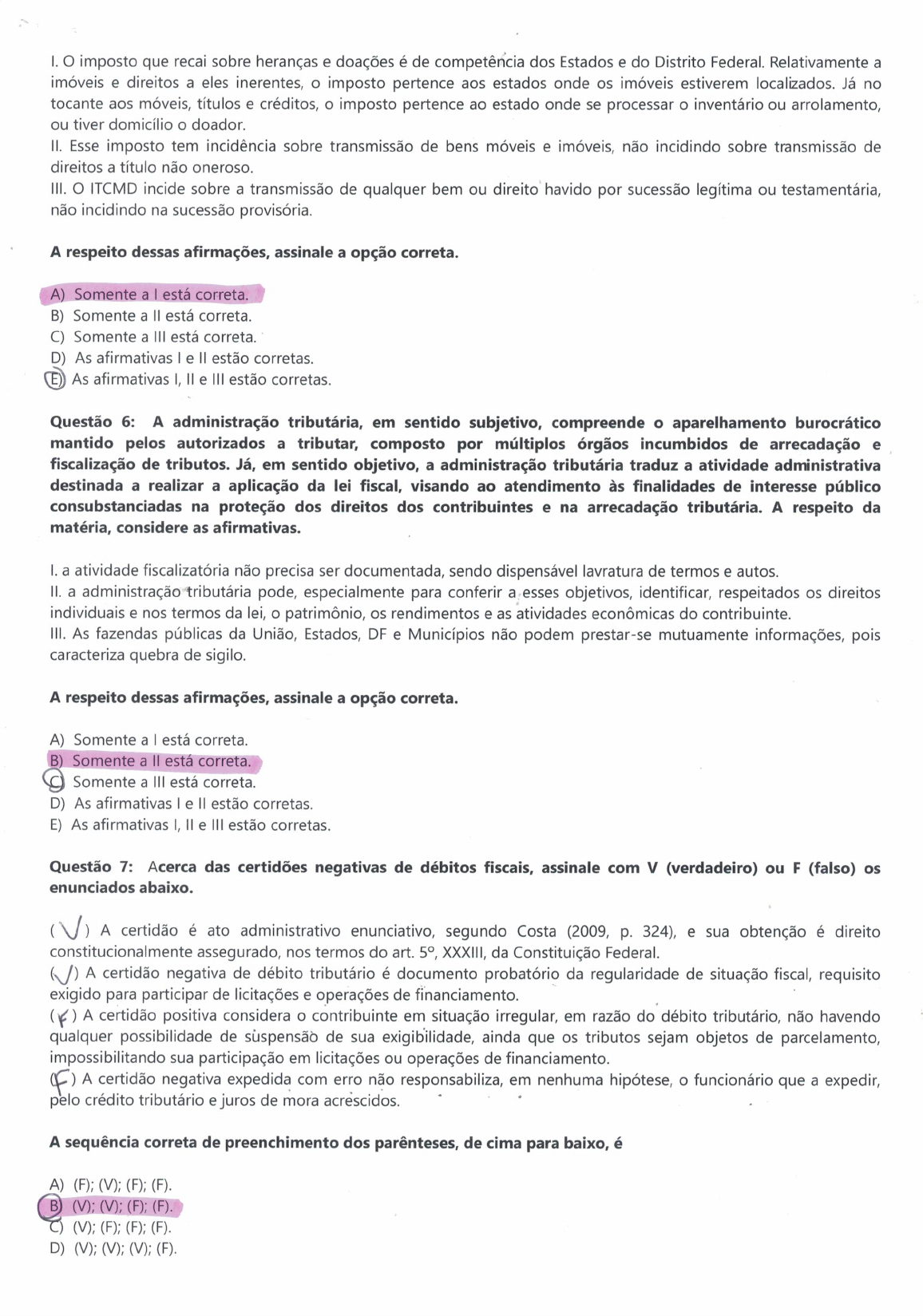 Prova Direito Tributario Direito Tribut Rio I