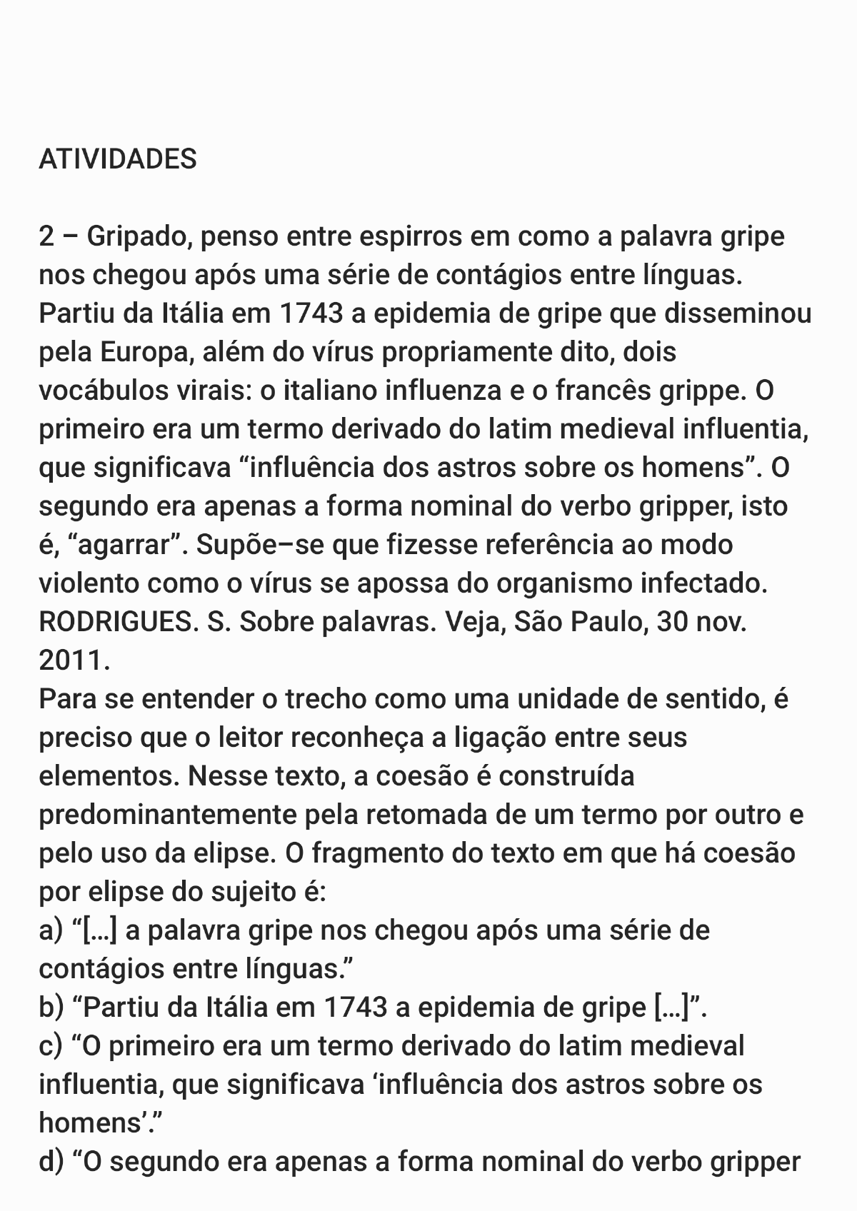 Coesão Textual - Atividades Com Gabarito - Português