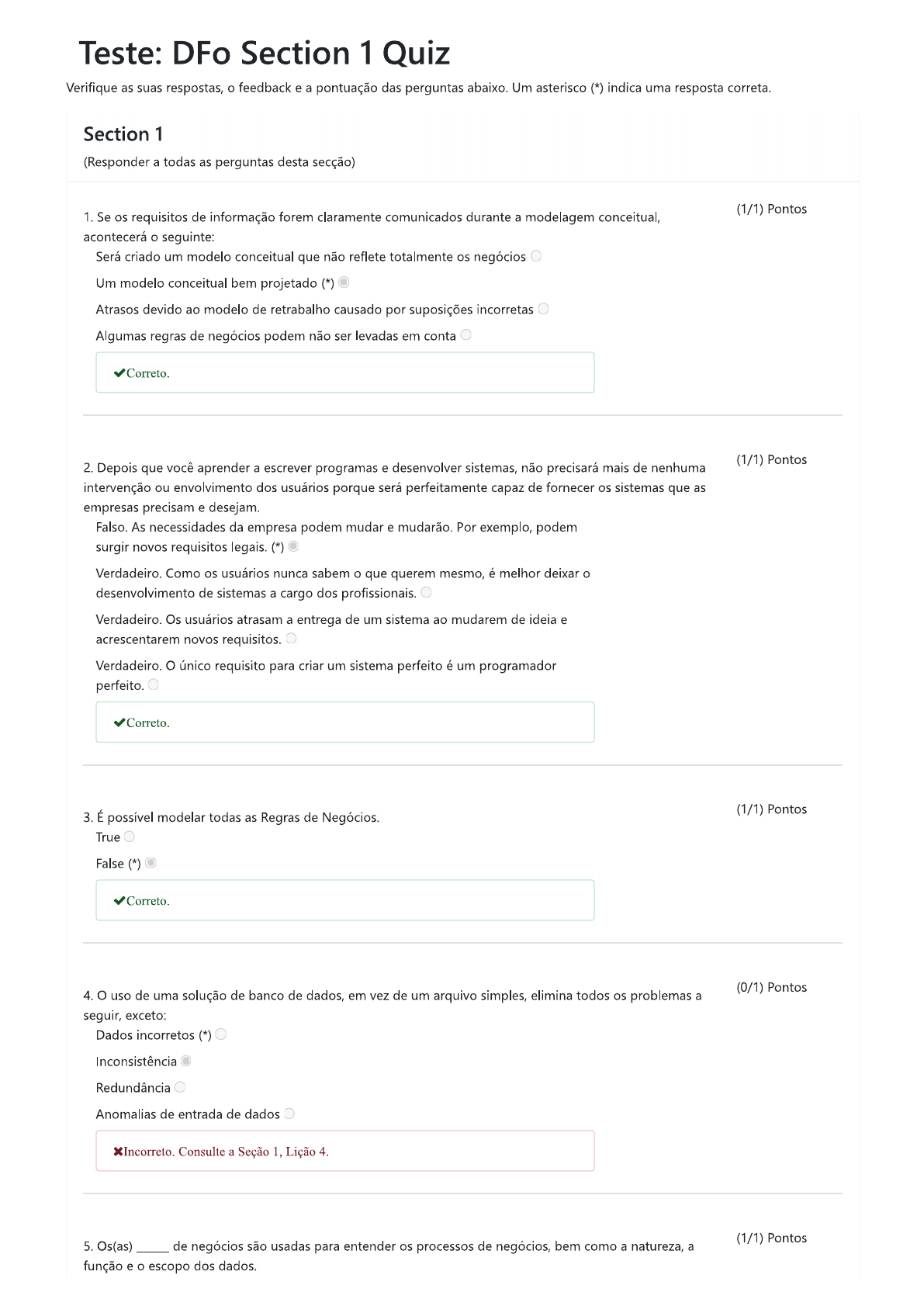 Dfo section 1 quiz pag01 modelagem de software