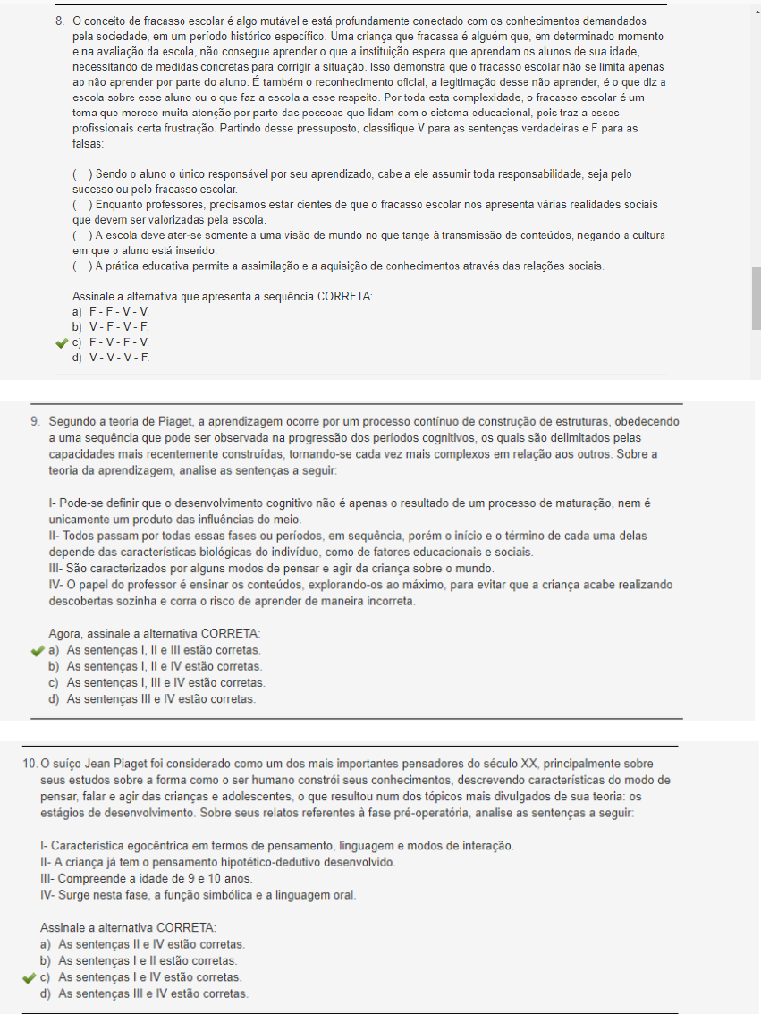 Avaliação Final (Objetiva) Psicologia Da Educação E Da Aprendizagem ...