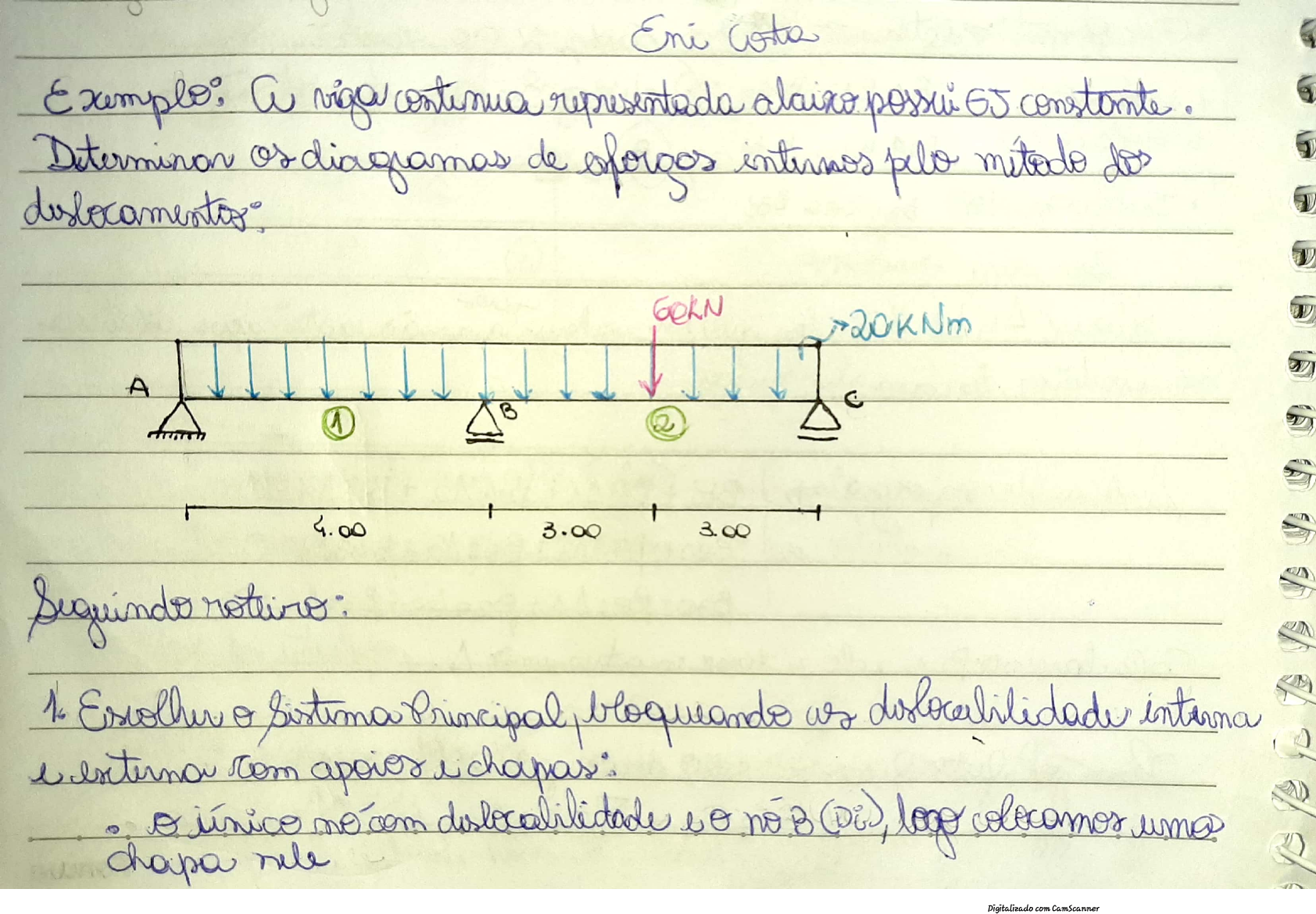 Método Dos Deslocamentos (viga) - Teoria Das Estruturas II