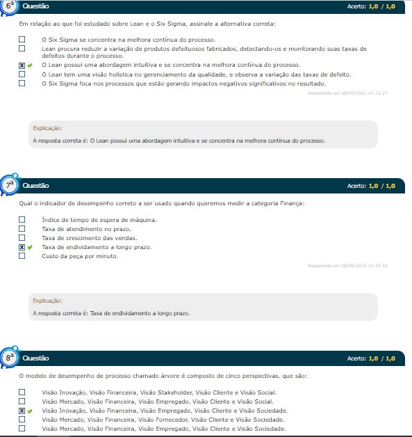 Em Relação Ao Que Foi Estudado Sobre Lean E O Six Sigma, Assinale A ...