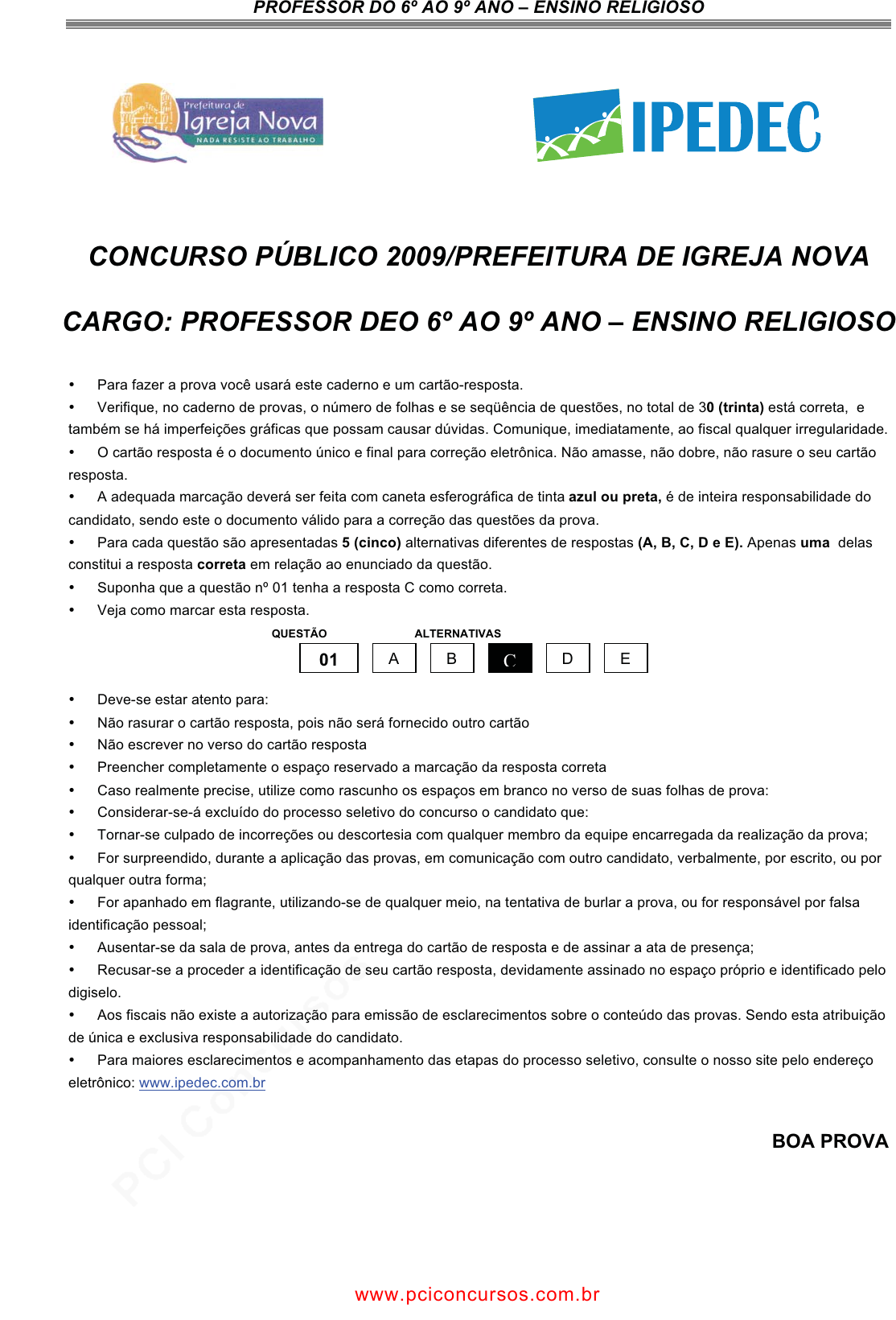 Prova Pref. Passo FundoRS - MSCONCURSOS - 2016 - para Professor de Ensino  Religioso.pdf - Provas de Concursos Públicos