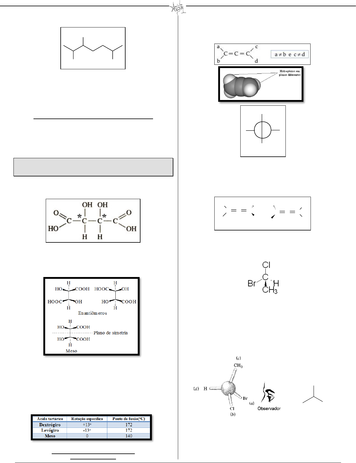 Optica - Química Orgânica I