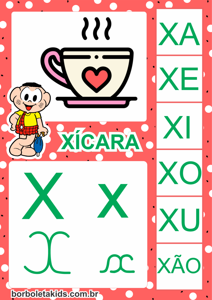 Alfabetizando com Mônica e Turma: Família silábica - X