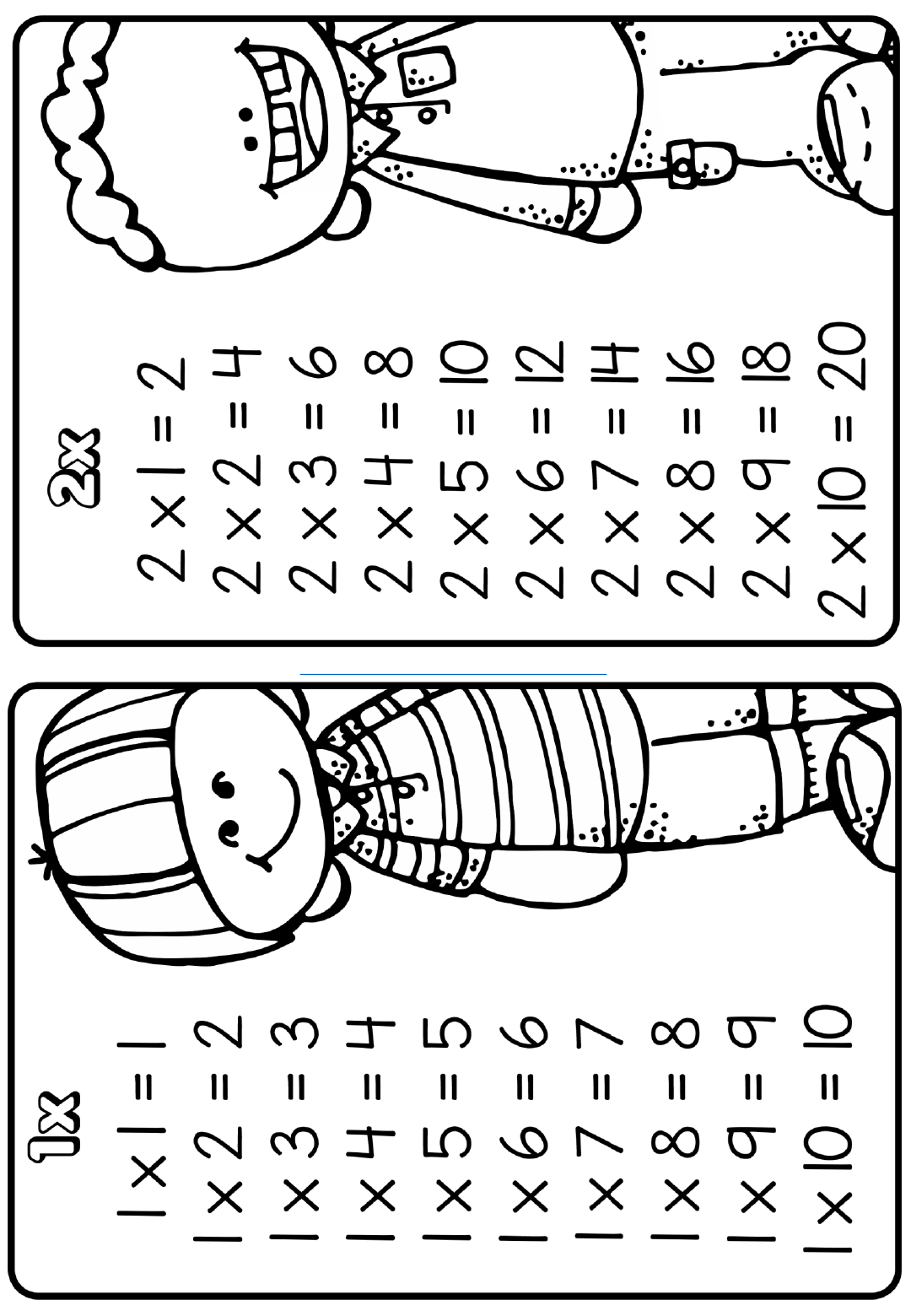 Tabuada da multiplicação Tam A3 (42x29,7cm) - (PLASTIFICADO)