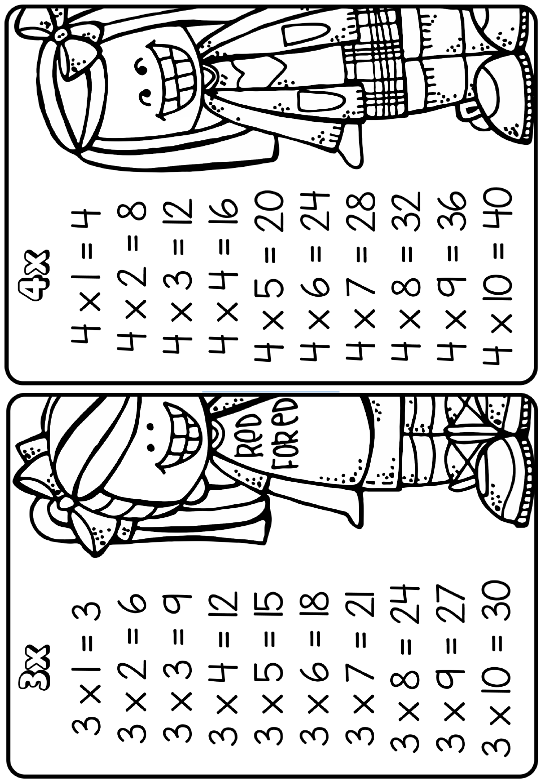 Tabuada da multiplicação Tam A3 (42x29,7cm) - (PLASTIFICADO)