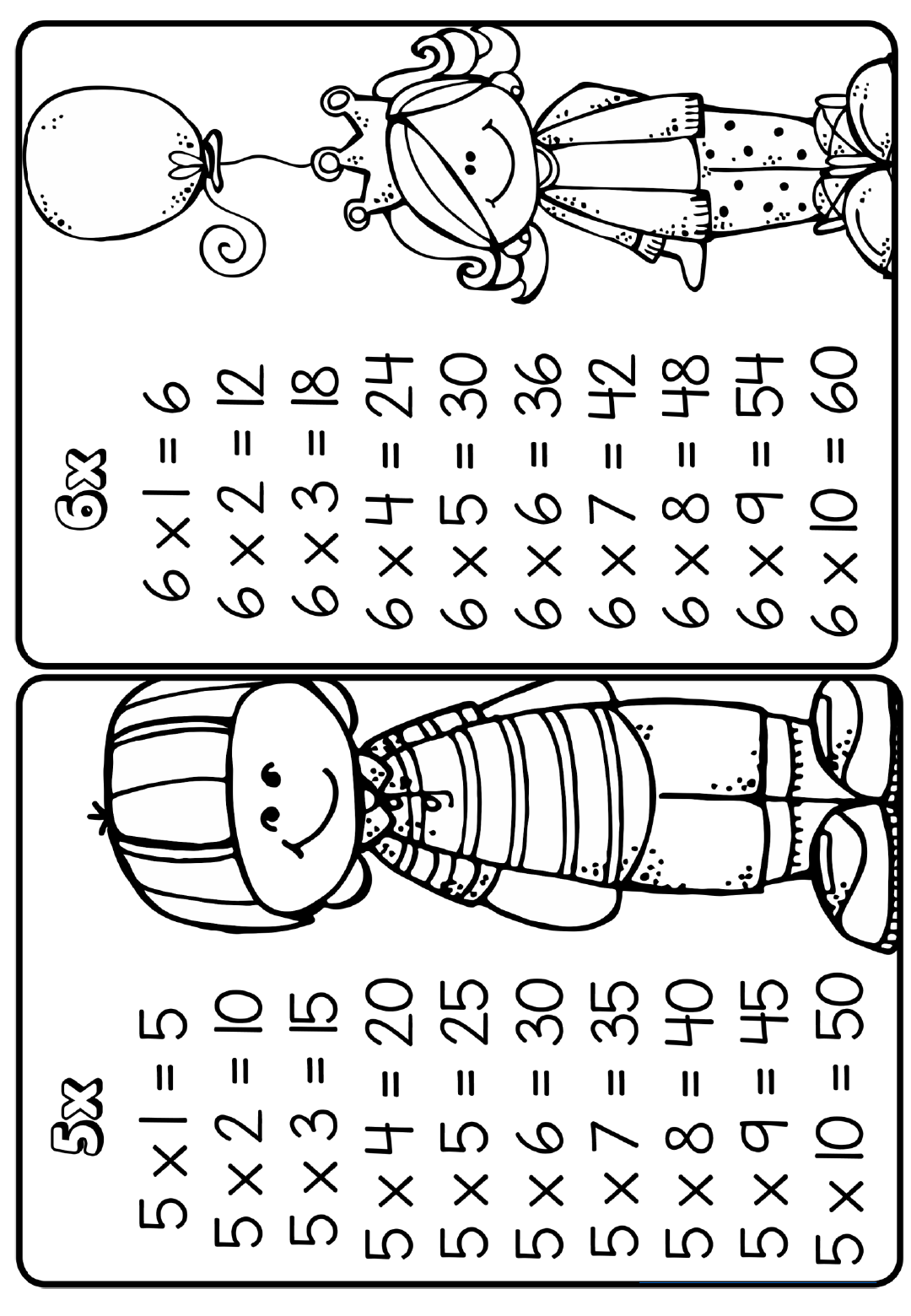 Tabuada da multiplicação Tam A3 (42x29,7cm) - (PLASTIFICADO)