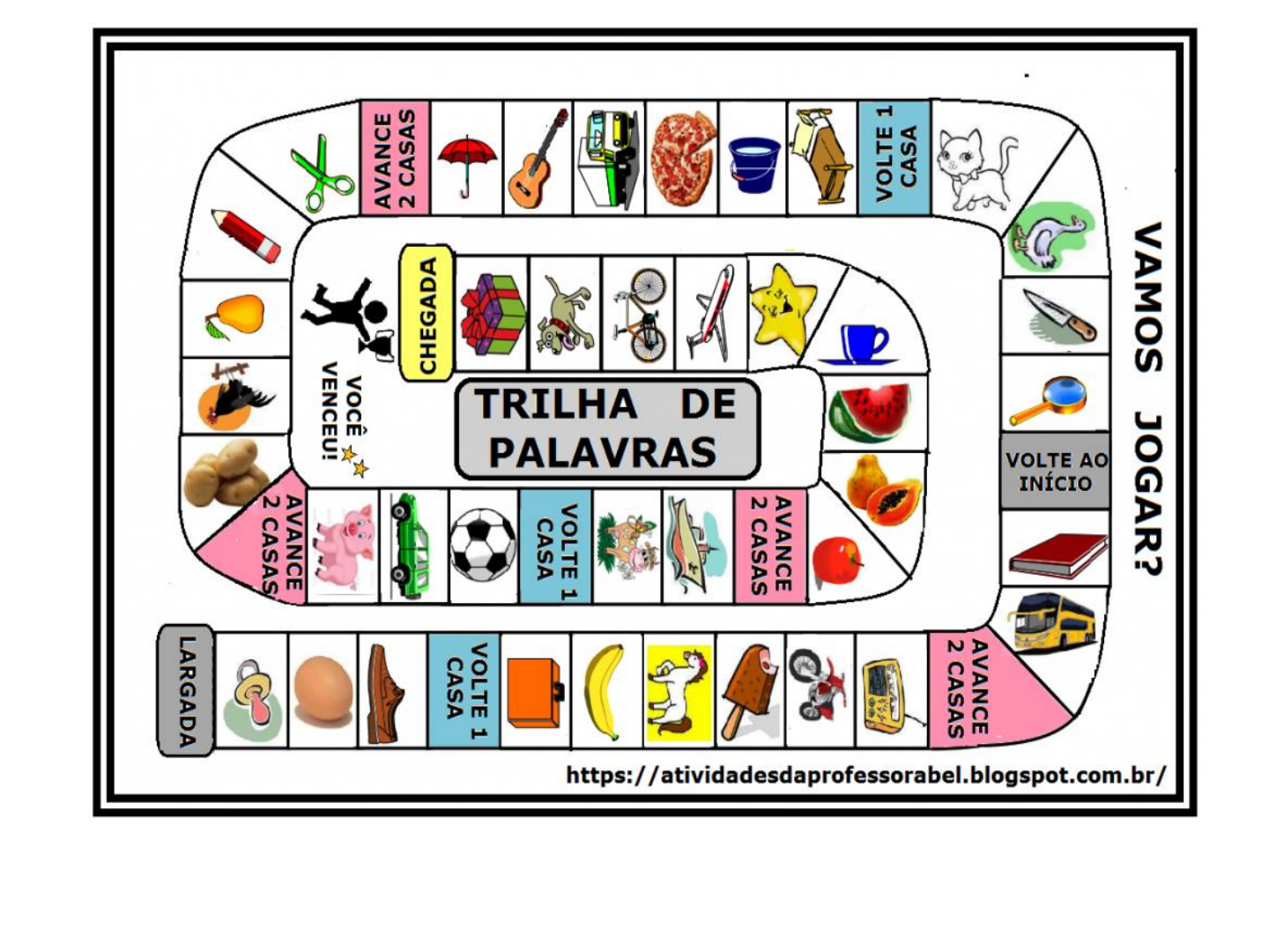 jogo trilha das palavras - Educação Infantil