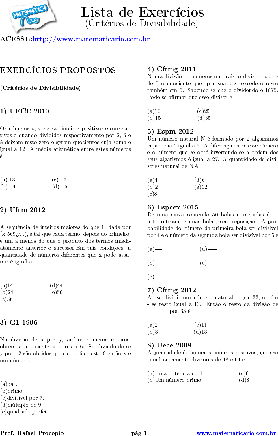 Quiz Matemático - Qual dos números é divisível por 4? • Notícias • Clube da  SPM