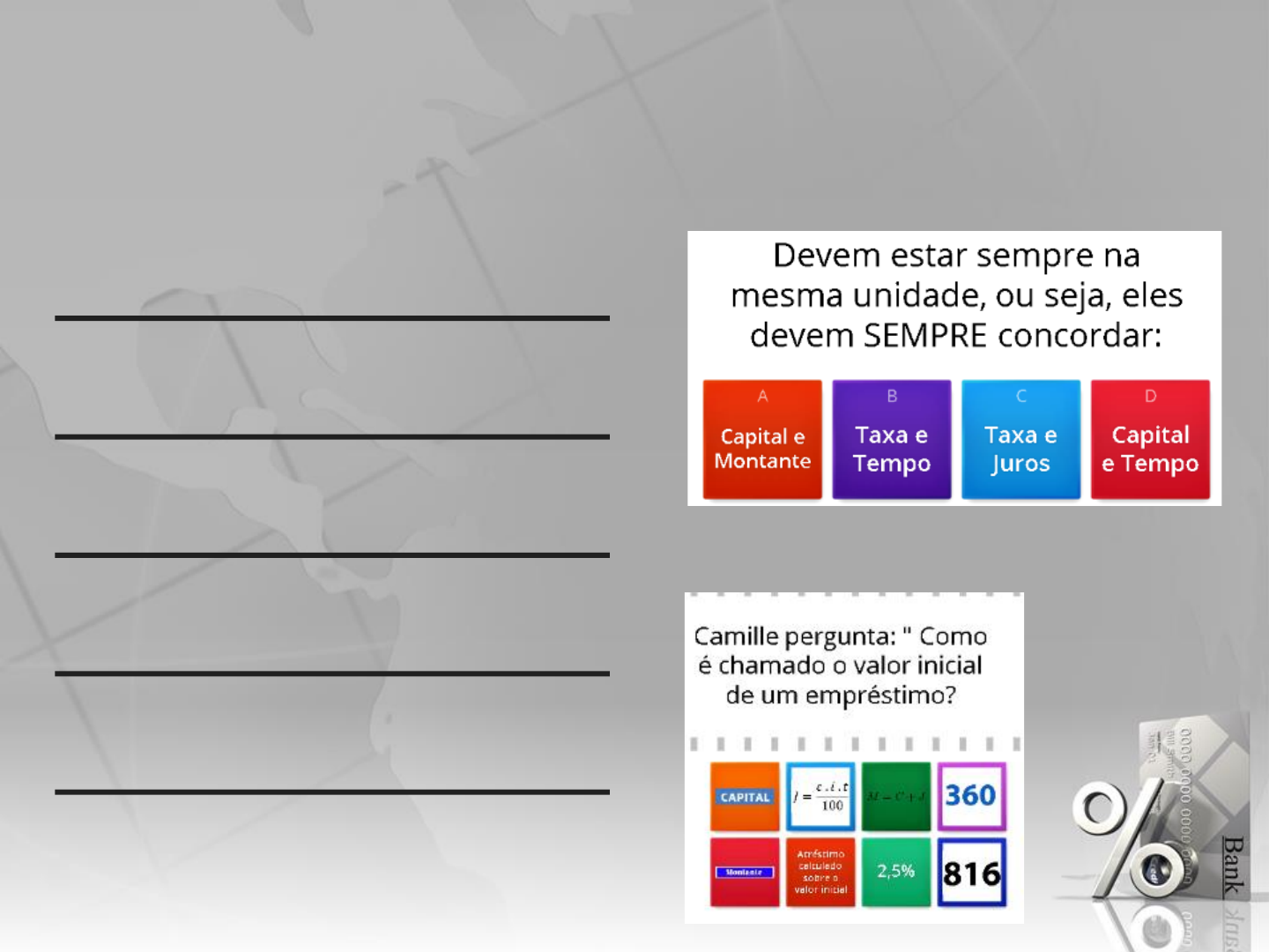 FÓRMULA GEO: Jogue on-line: Porcentagem e juros