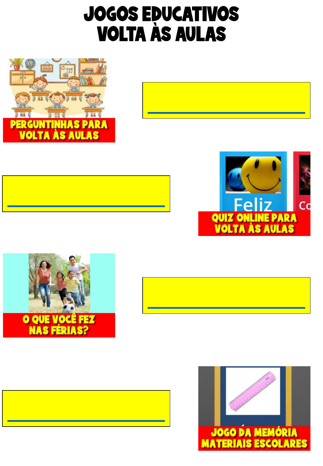 Jogo do dia da escola - QUIZ SHOW