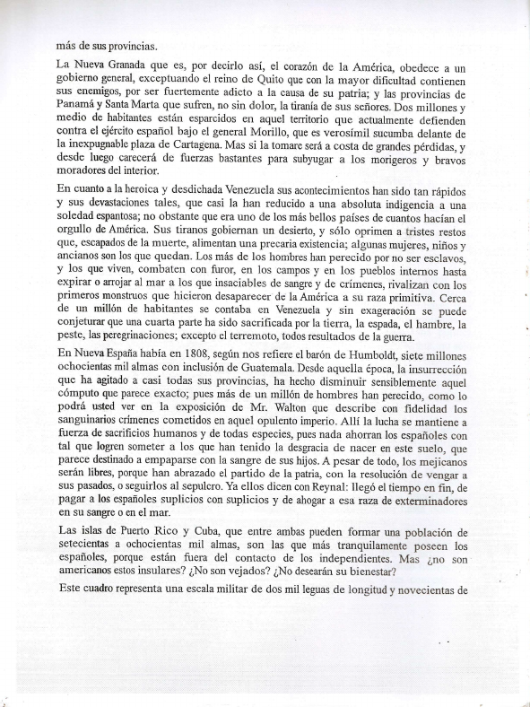 Carta de Jamaica Simon Bolívar História da América I