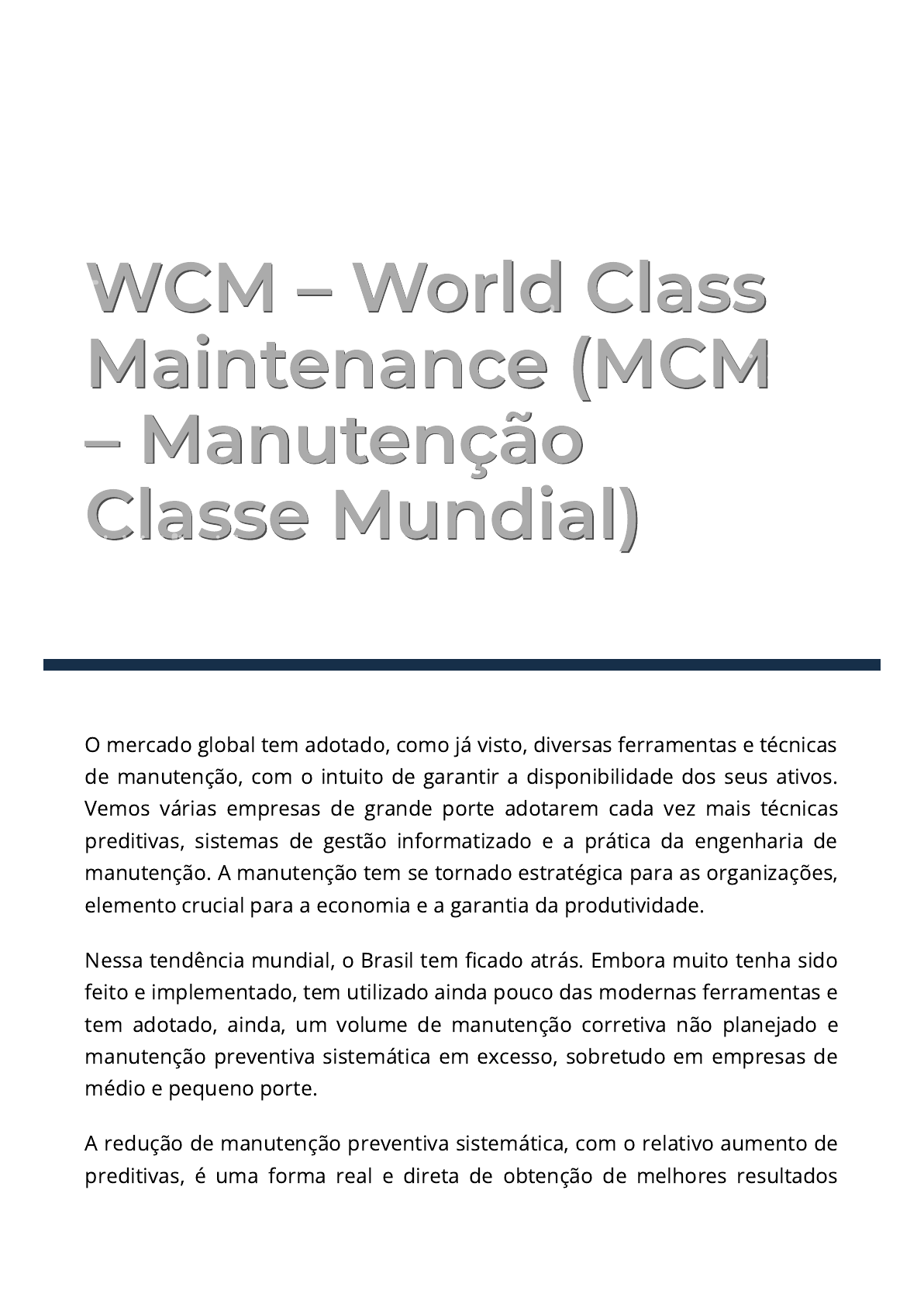 WCM Engenharia e Manutencao