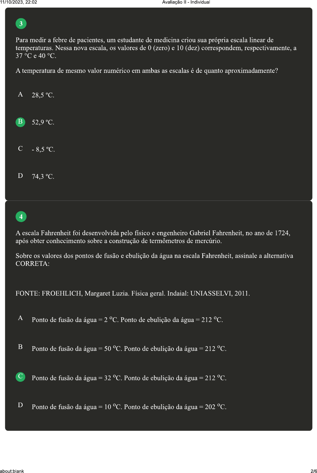 Avaliação 2 - Física Geral I