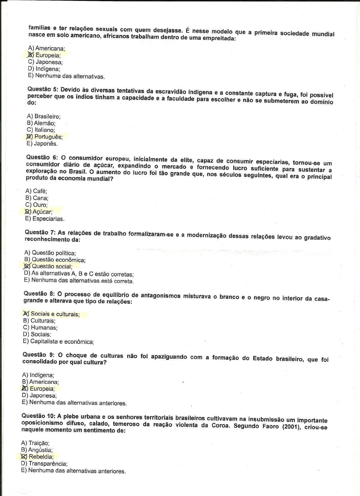 Prova Formação Sócio Histórica Do Brasil Unip Serviço Social Formação Socio Historico Do 8059