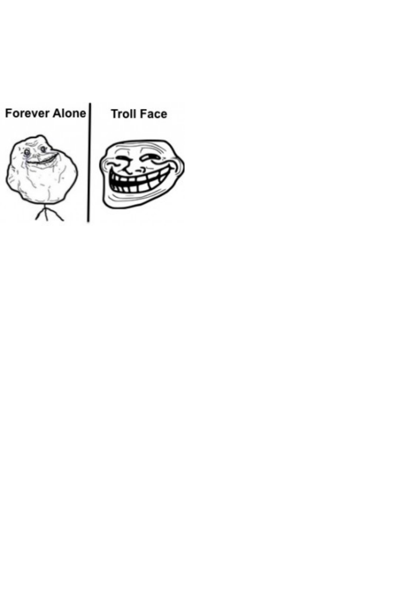 Forever Alone Troll Face Meme é um termo grego que significa