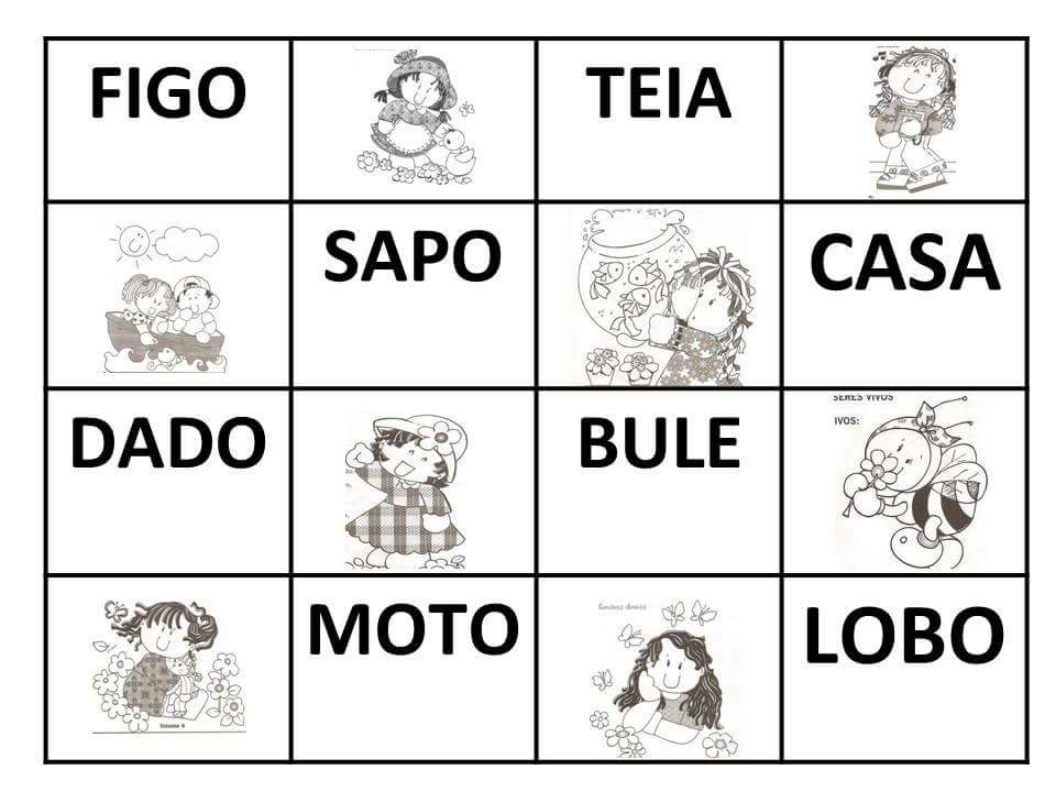 Bingo de palavras simples