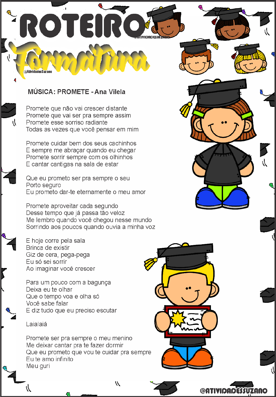 roteiro formatura 5 ano sugestao atividades suzano - Educação Infantil🎣 ...
