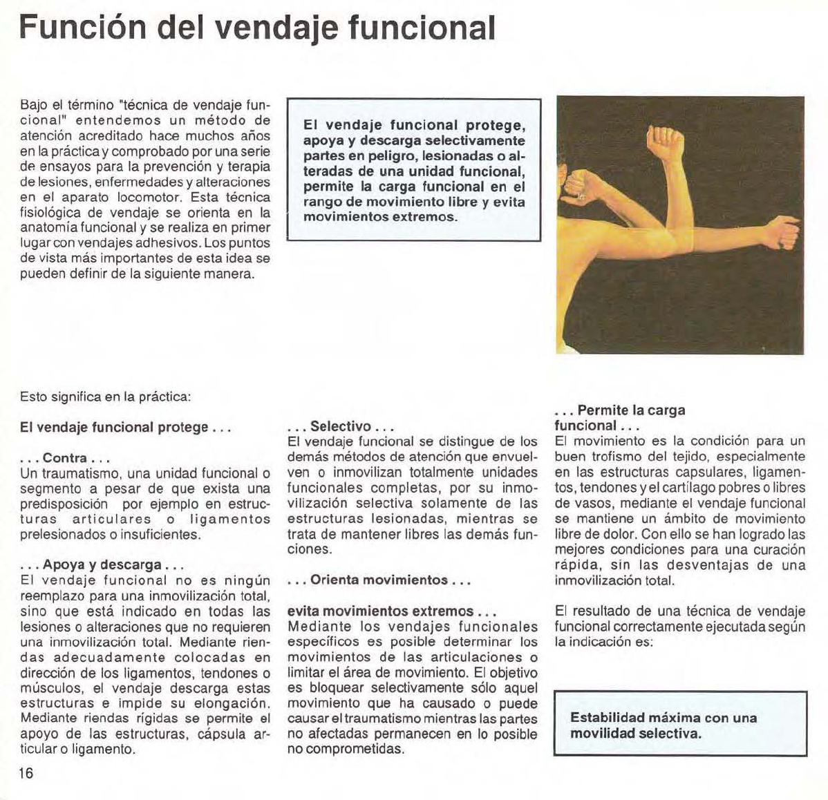 Aplicación de vendaje funcional para limitación de movilidad de