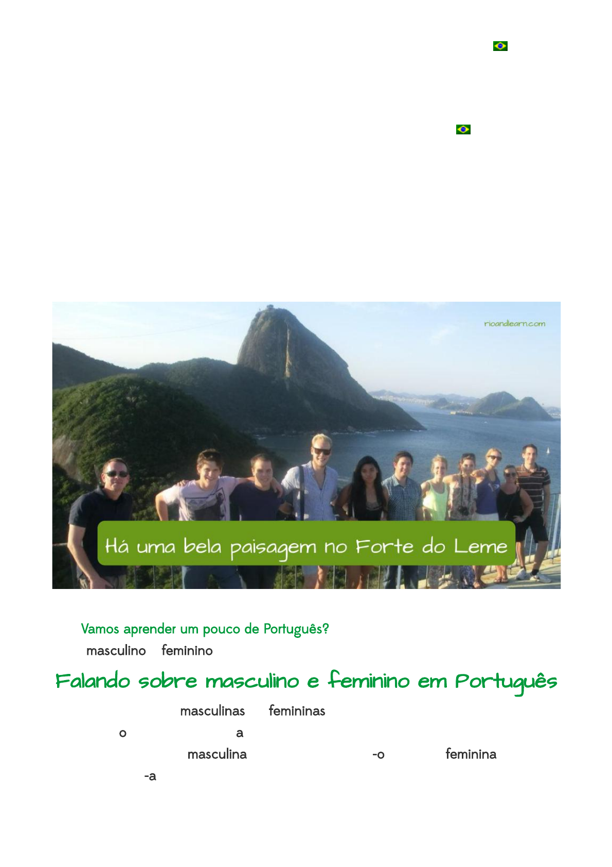 Masculino e feminino - Aulas de Português grátis, A Dica