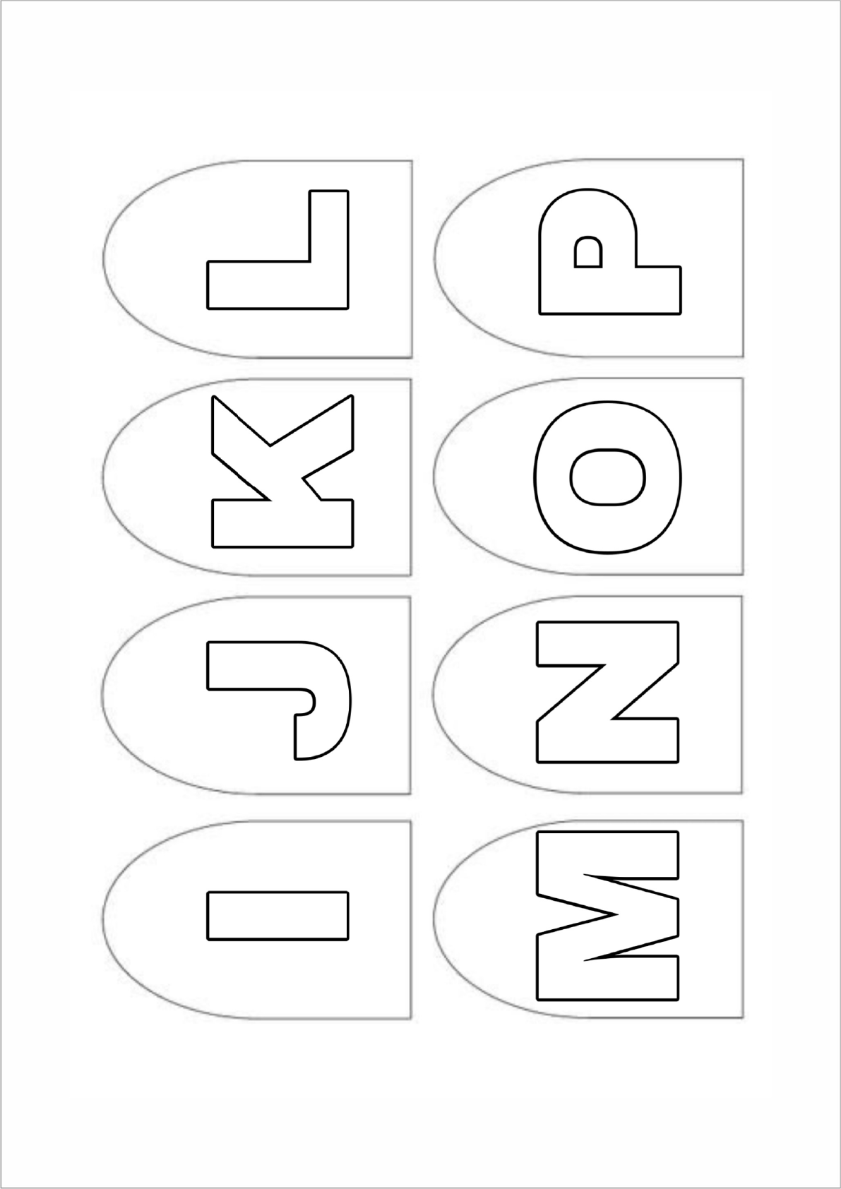 Páginas para colorir do alfabeto IJKL - páginas para colorir