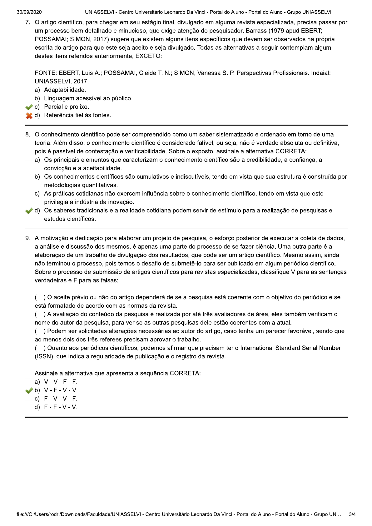 Prova Discursiva Uniasselvi Perspectivas Profissionais - REVOEDUCA