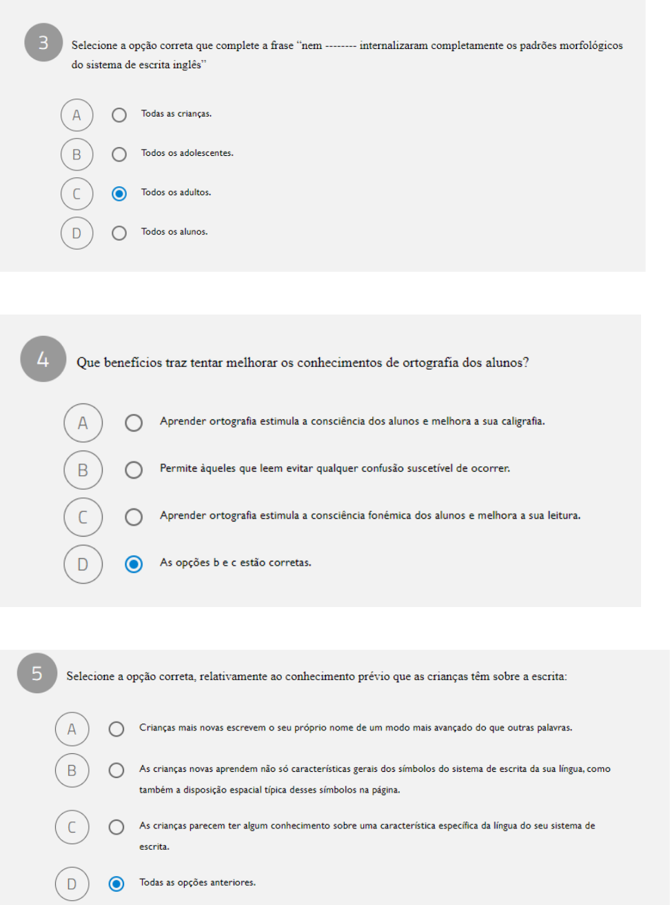 Matemática - quiz para alfabetização - Questionário