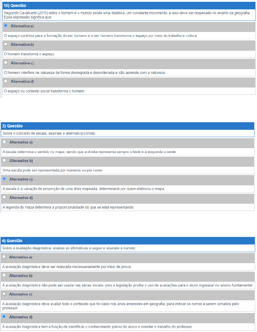 Prova Geografia Passei Direto 5 questões 1° parte - Pedagogia-ensino de  Geografia