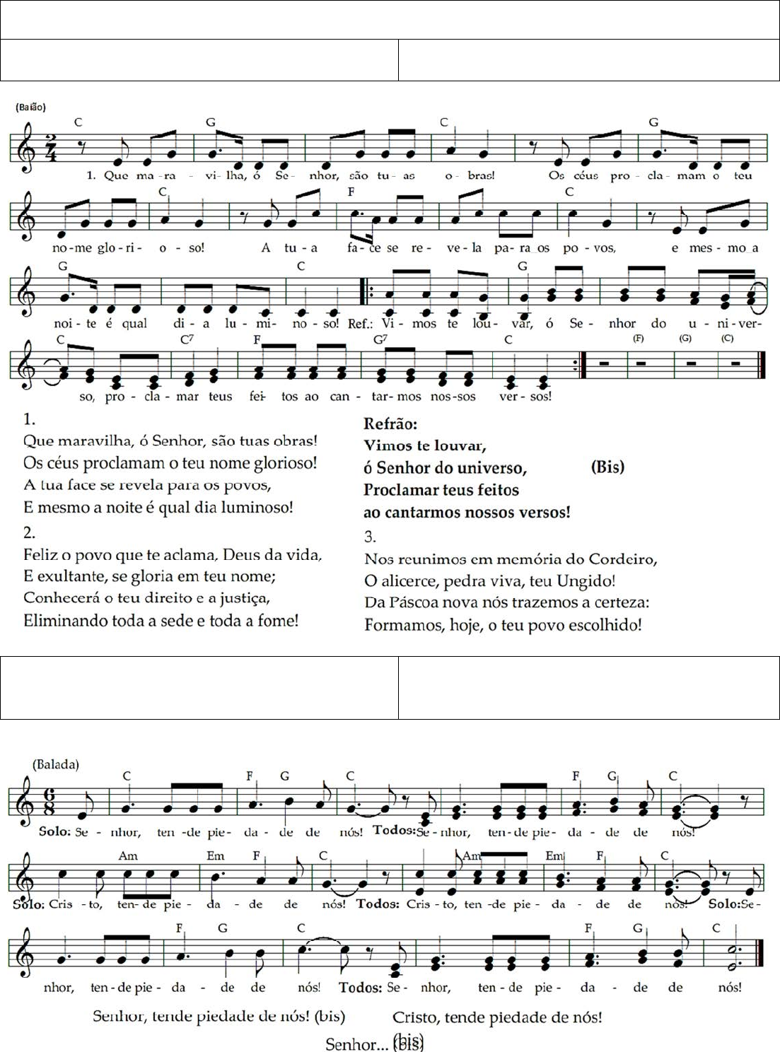 Partitura O Senhor Meu Pastor É