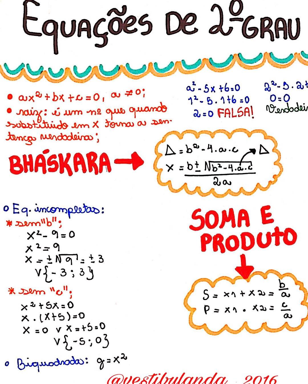 Termos de uma Equação do Segundo Grau! #aula #escola #matamatica