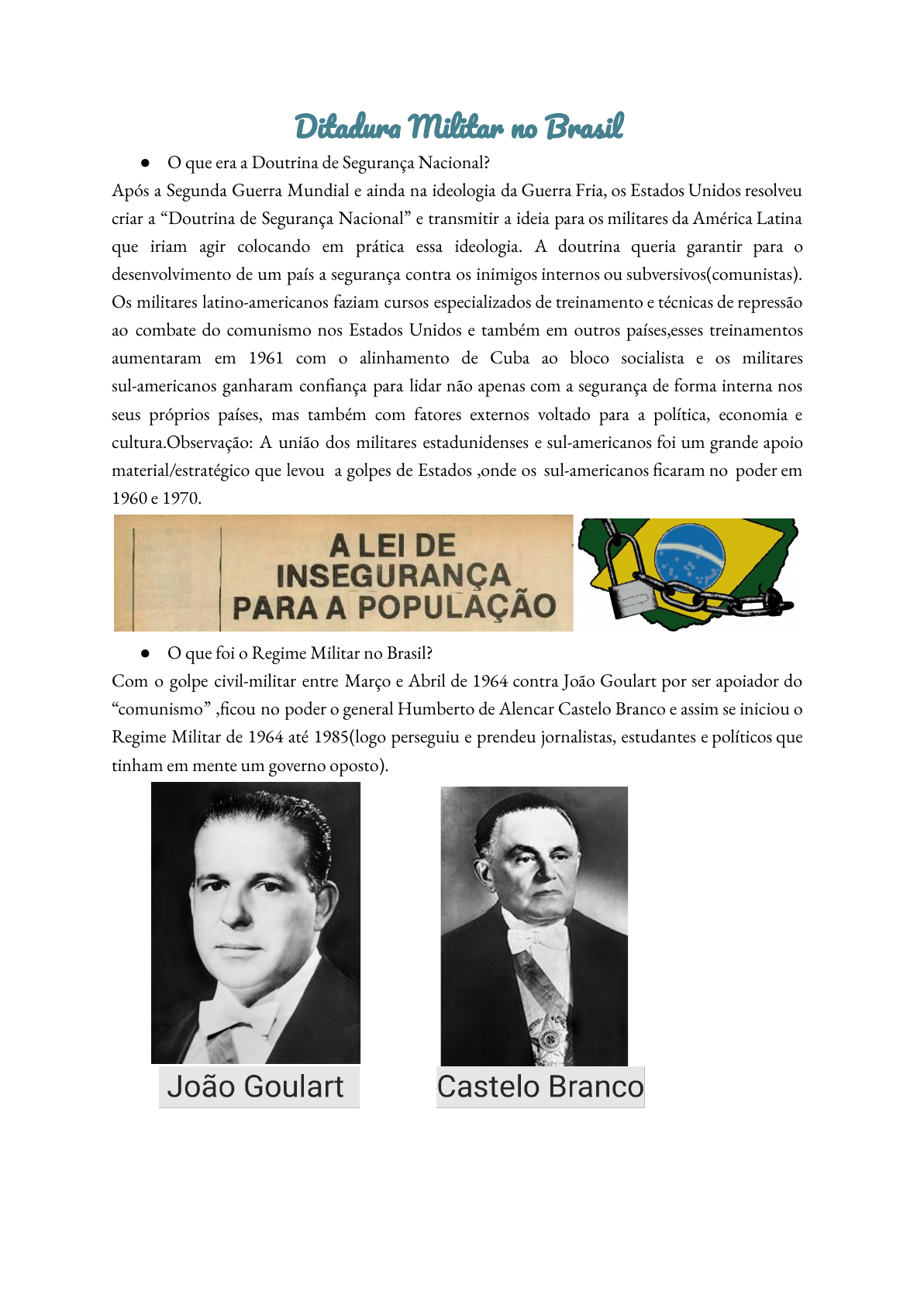 Ditadura Militar No Brasil - História