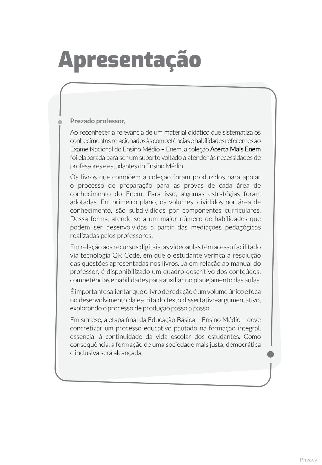 Acerta Mais Enem Matemática - Manual do Professor by editoramvc