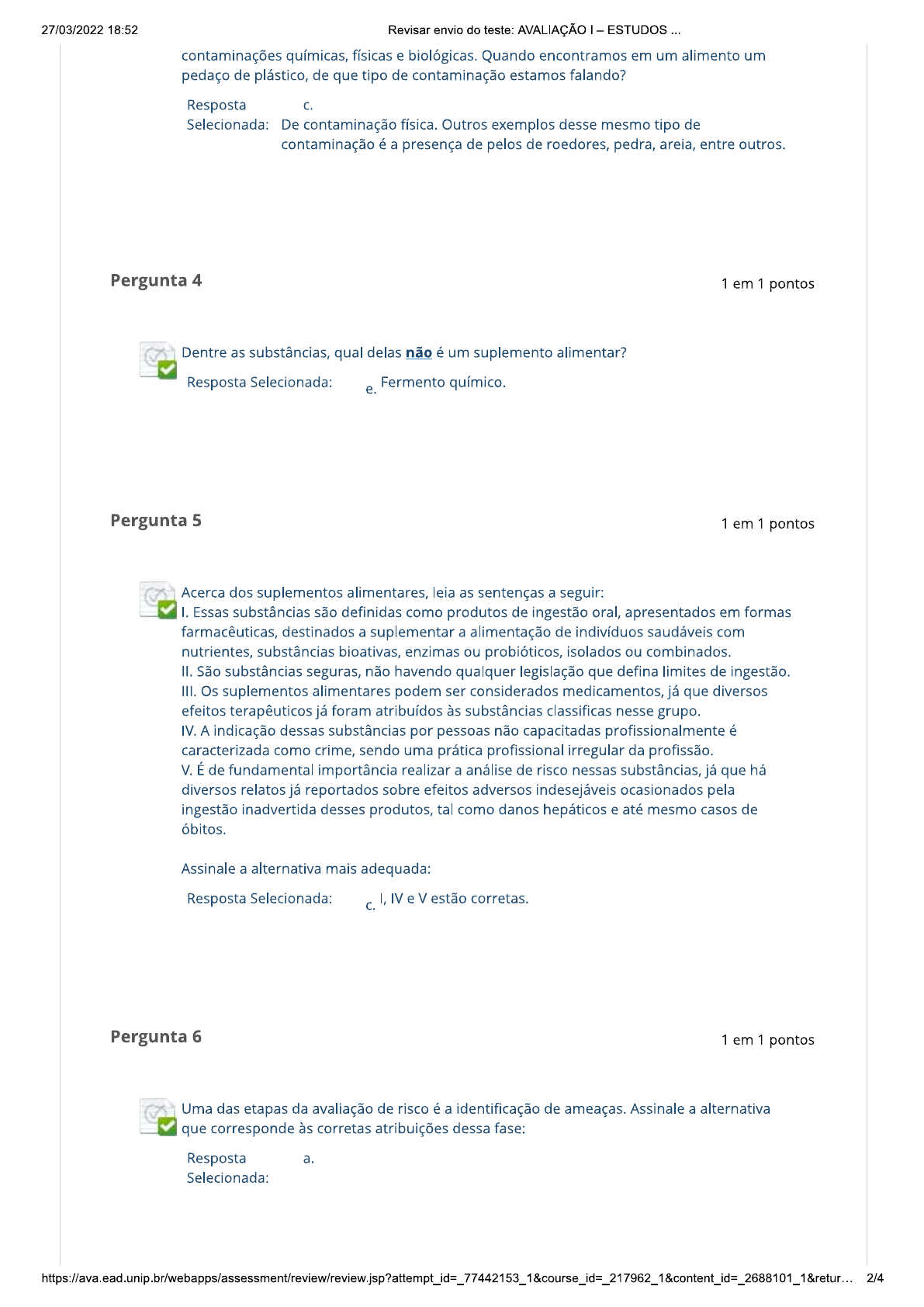 Prova ED IX - 27-03 - Estudos Disciplinares XI Unip